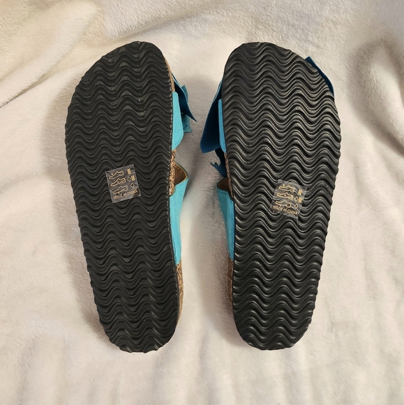 Teal Bow Slide on Sandals Size 8 - Picture 4 of 4